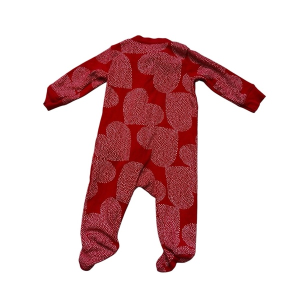 Carter’s Red White Heart Pajama Sleeper 2-way zip Baby Boy Girl 6M - Picture 3 of 4